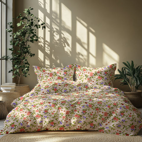 Gulmohar - Double Size Bed Sheet Set - Red
