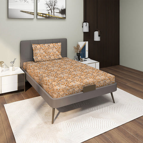 Gulmohar - Single Bed Sheet Set - 100% Cotton - Crimson Red