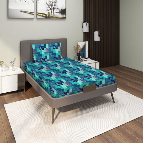 Gulmohar - Single Bed Sheet Set - 100% Cotton - Serene Blue