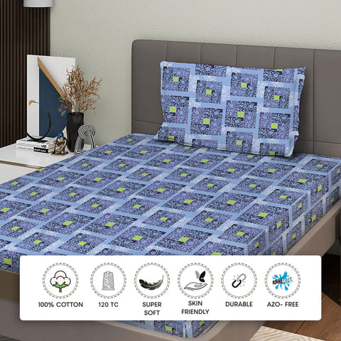 Gulmohar - Single Bed Sheet Set - 100% Cotton - Beige