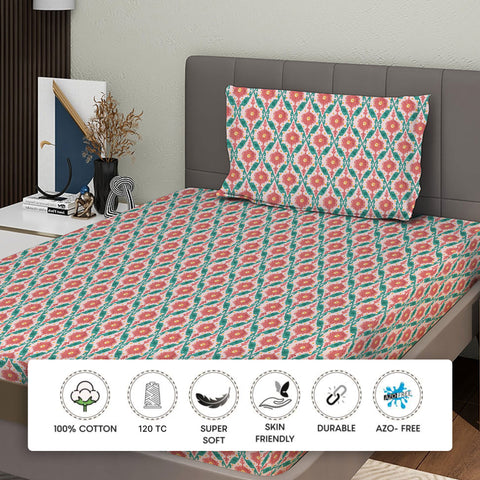 Gulmohar - Single Bed Sheet Set - 100% Cotton - Mustard Yellow