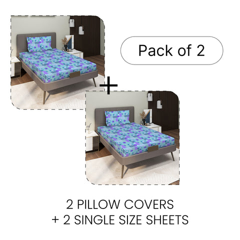 Gulmohar - Single Bed Sheet Set - 100% Cotton - Coral Pink