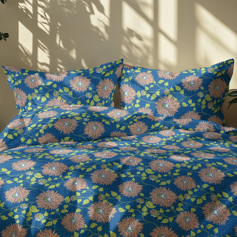 Gulmohar - Double Size Bed Sheet Set - Purple