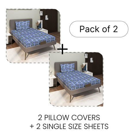 Gulmohar - Single Bed Sheet Set - 100% Cotton - Beige
