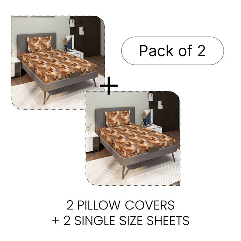 Gulmohar - Single Bed Sheet Set - 100% Cotton - Serene Blue