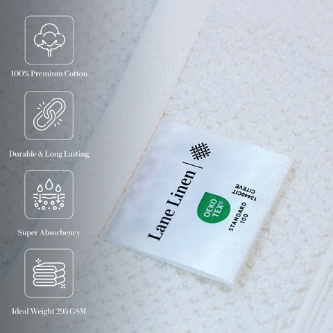 Lane Linen 100% Cotton, Highly Absorbent - 2 Hand Towels, 575 GSM (White) - Lane Linen