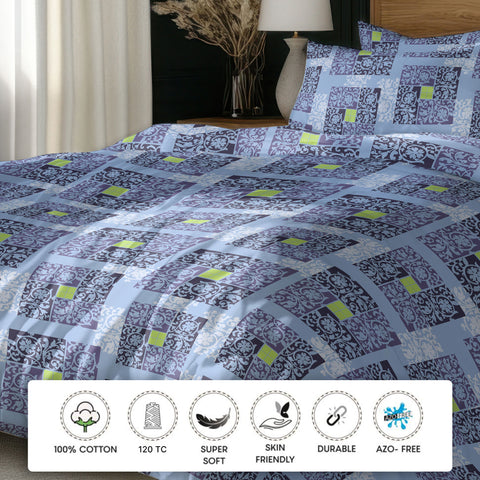 Gulmohar - Double Size Bed Sheet Set - Beige