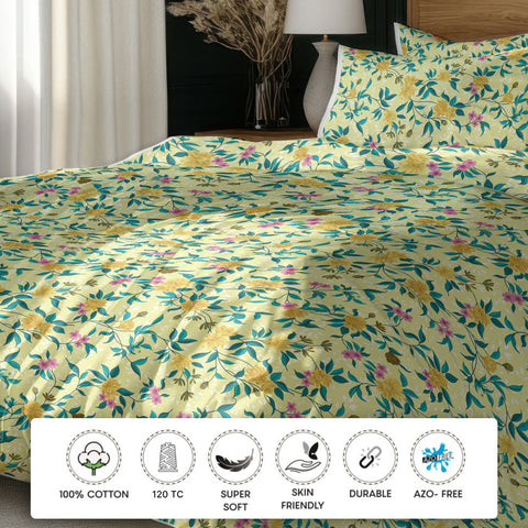 Gulmohar - Double Size Bed Sheet Set - Red