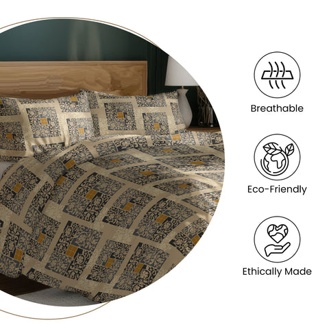 Gulmohar - Single Bed Sheet Set - 100% Cotton - Beige