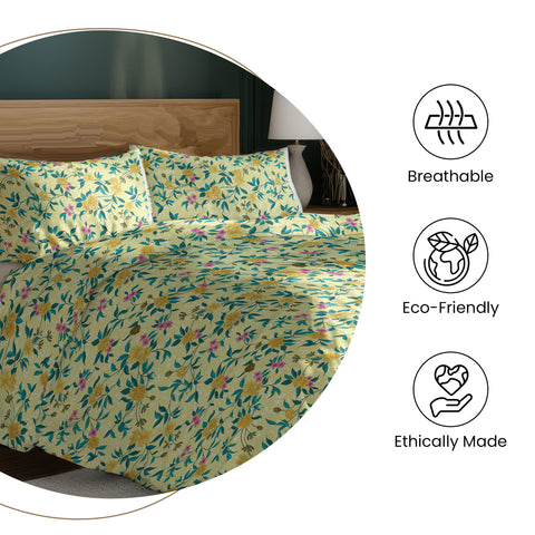 Gulmohar - Single Bed Sheet Set - 100% Cotton - Red