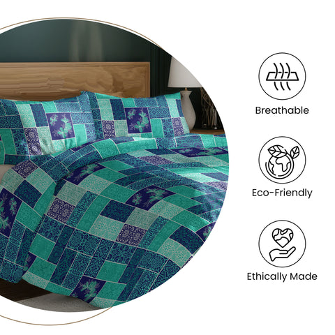 Gulmohar - Single Bed Sheet Set - 100% Cotton - Serene Blue
