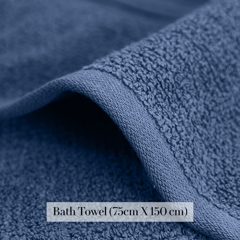 Lane Linen 100% Cotton Bath Towel for Bathroom - Zero Twist Yarn, 575 GSM (Dusk Blue) - Lane Linen