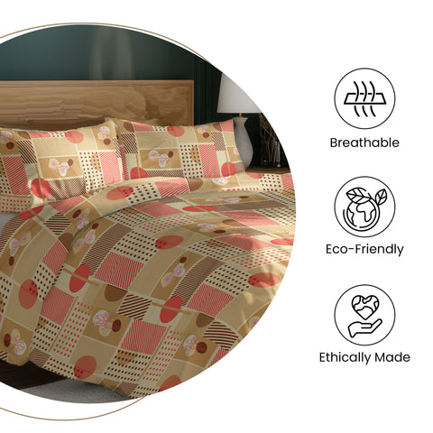 Gulmohar - Single Bed Sheet Set - 100% Cotton - Coral Pink