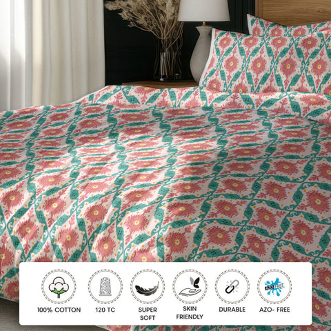 Gulmohar - Double Size Bed Sheet Set - Mustard Yellow