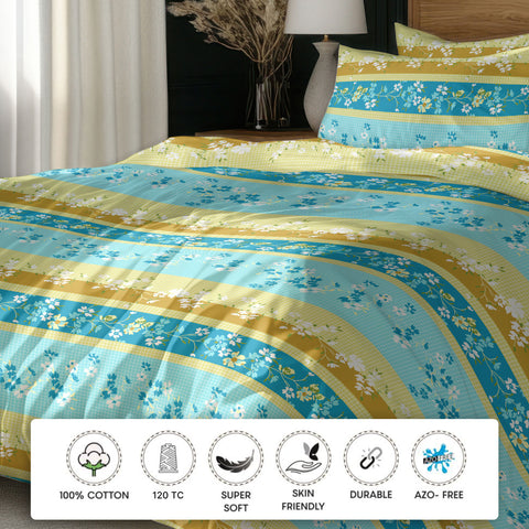 Gulmohar - Double Size Bed Sheet Set - Light Pink