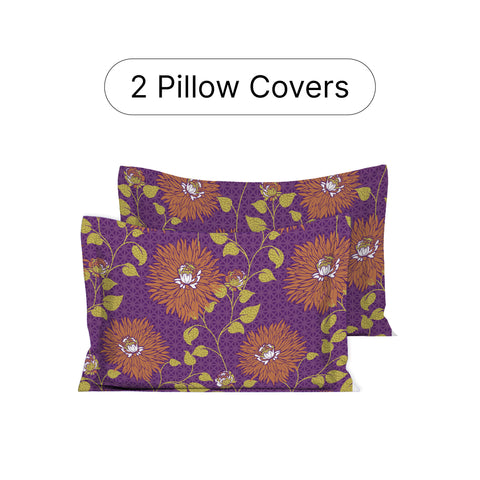Gulmohar - Double Size Bed Sheet Set - Purple