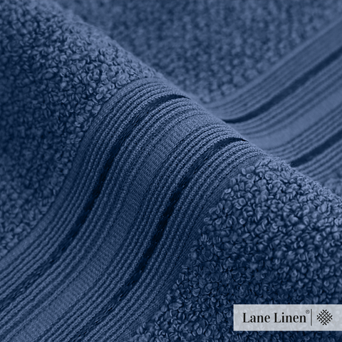 Lane Linen 100% Cotton Bath Towel for Bathroom - Zero Twist Yarn, 575 GSM (Dusk Blue) - Lane Linen