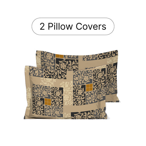 Gulmohar - Double Size Bed Sheet Set - Beige