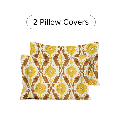 Gulmohar - Double Size Bed Sheet Set - Mustard Yellow