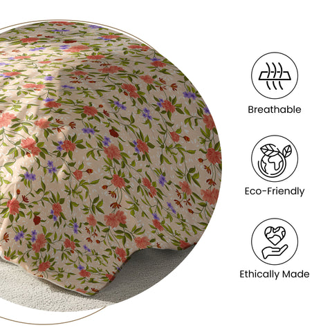 Gulmohar - Double Size Bed Sheet Set - Red