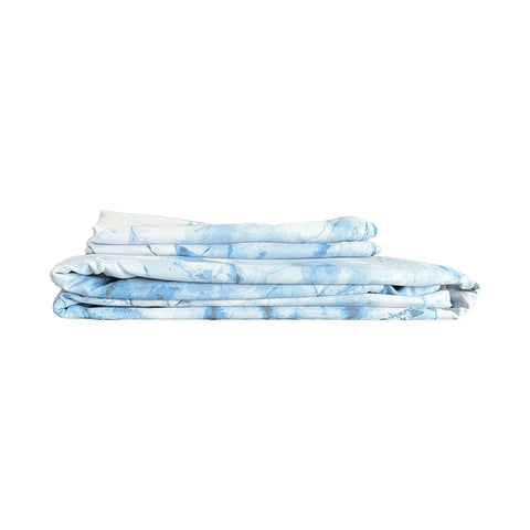 LANE LINEN 210TC 100% Cotton Bedsheet Set for Super King Size Bed, 3-Piece Bedding, Included 2 Pillow Covers, Soft & Breatahble Flat Sheets, Blue Digital Printed Bed Sheet - 2.74m x 2.74m