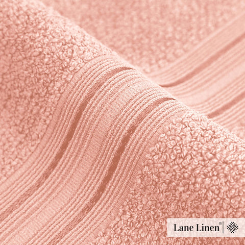 Lane Linen 100% Cotton Bath Towel for Bathroom - Zero Twist Yarn, 575 GSM (Dusky Pink) - Lane Linen