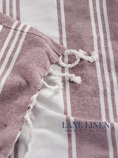 LANE LINEN 100% Cotton Pack of 2 Hammam Towels, Pre-Washed Quick Dry Sand Free Beach Towels For Adults - Modern, Rectangular, 39" x 71" - Wistful Mauve