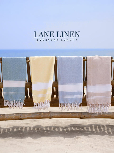 LANE LINEN 100% Cotton Pack of 2 Hammam Towels, Pre-Washed Quick Dry Sand Free Beach Towels For Adults - Modern, Rectangular, 39" x 71" - Wistful Mauve