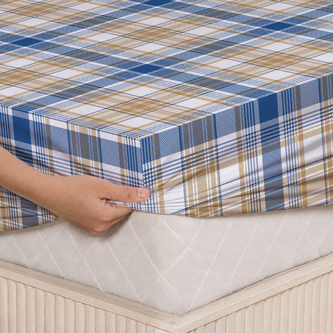 Symphony Vol 2 | 100% Cotton Sheet Set | Soft & Breathable Fabric | 3 Piece (1 Bedsheet + 2 Pillow Covers) | Super King Fitted Bed Sheet Set