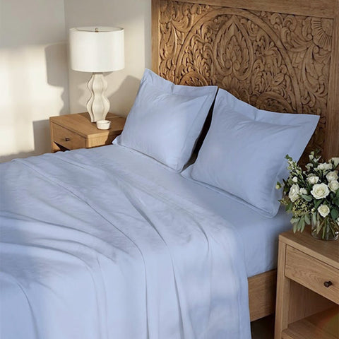 Urban Chic | 100% Cotton 400TC Sheet Set | Soft & Breathable, Wrinkle-Free, Eco-Friendly Bedding | 3 Piece ( 1 Bedsheet + 2 Pillow Cover ) | Sateen Weave | Oeko-TEX Certified | Super King Bed Sheet Set