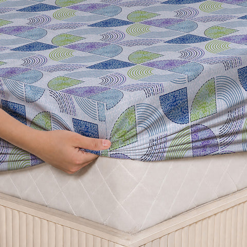Symphony Vol 2 | 100% Cotton Sheet Set | Soft & Breathable Fabric | 3 Piece (1 Bedsheet + 2 Pillow Covers) | Super King Fitted Bed Sheet Set
