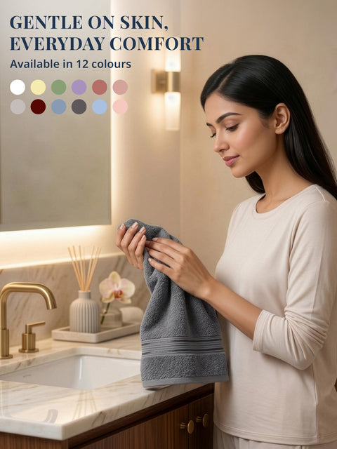 Lane Linen 100% Cotton 2 Piece Hand Towels Set 575 GSM Highly Absorbent and Soft