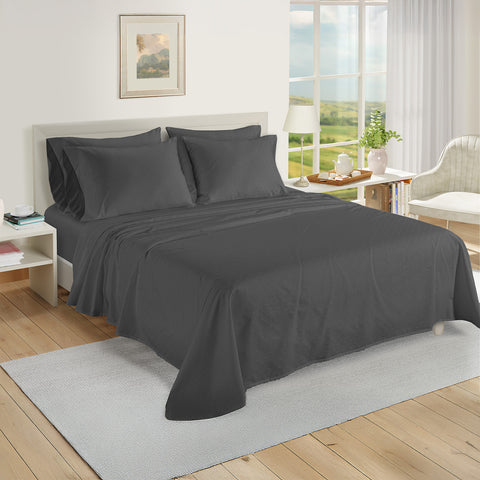 Charcoal Colour  Bedsheet with 4 pillow covers ,  Egyptian cotton sheets
