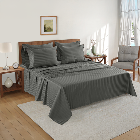 Charcoal Colour Bedsheet with 4 pillow covers
