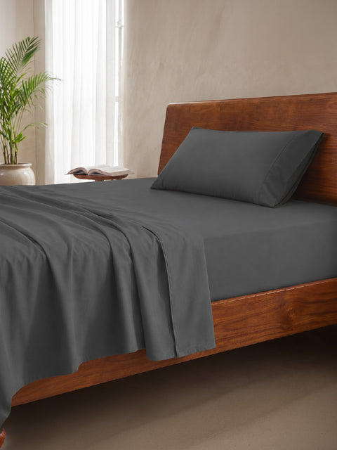 Organica | 100% organic Cotton Sheet Set | Soft & Breathable Fabric | 2 Piece (1 Bedsheet + 1 Pillow Cover) | Percale Weave | GOTS Certified - Single Bed Sheet Set