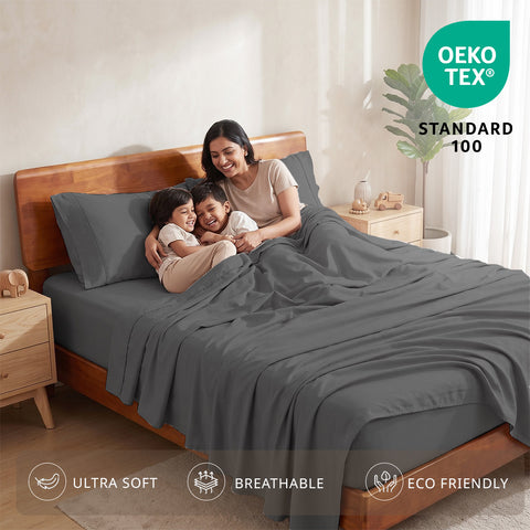 Organica | 100% organic Cotton Sheet Set | Soft & Breathable Fabric | 3 Piece (1 Bedsheet + 2 Pillow Covers) | Percale Weave | GOTS Certified - Double Bed Sheet Set