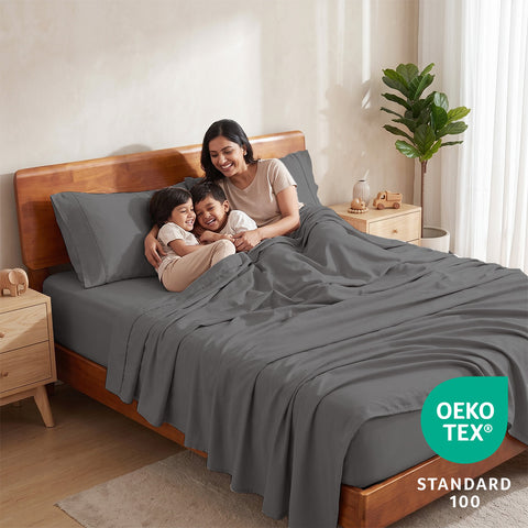 Organica | 100% organic Cotton Sheet Set | Soft & Breathable Fabric | 3 Piece (1 Bedsheet + 2 Pillow Covers) | Percale Weave | GOTS Certified - Double Bed Sheet Set