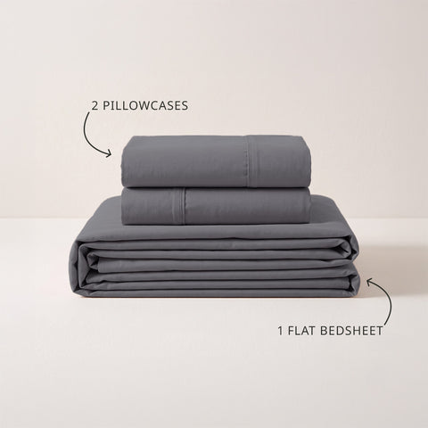 Organica | 100% organic Cotton Sheet Set | Soft & Breathable Fabric | 3 Piece (1 Bedsheet + 2 Pillow Covers) | Percale Weave | GOTS Certified - Double Bed Sheet Set