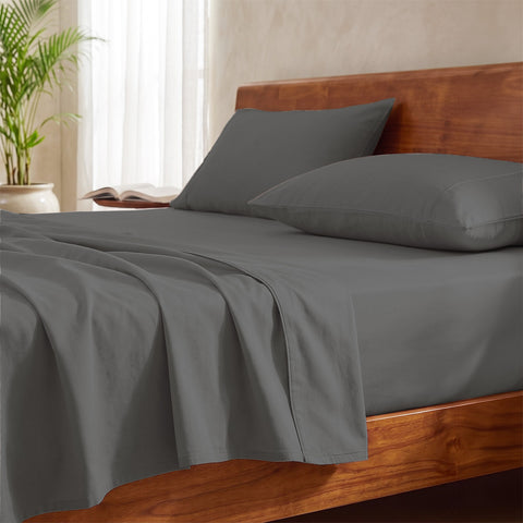 Organica | 100% organic Cotton Sheet Set | Soft & Breathable Fabric | 3 Piece (1 Bedsheet + 2 Pillow Covers) | Percale Weave | GOTS Certified - Double Bed Sheet Set