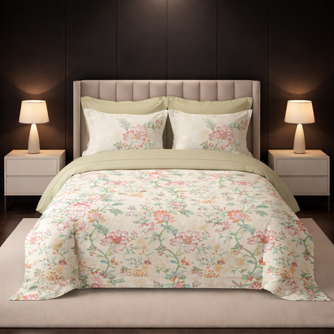 Pixel | 100% Cotton 250 TC Digitally Printed Sheet Set | 3 Piece (1 Bedsheet + 2 Pillow Cover) |Oeko-TEX Certified - King Size Bed Sheet Set