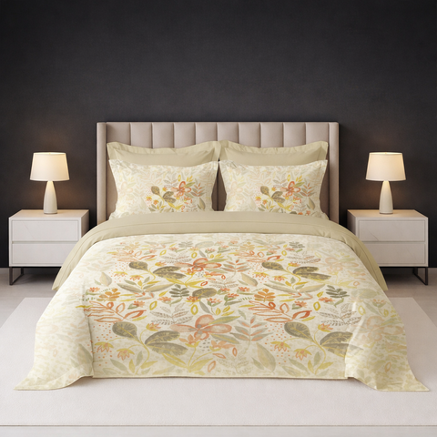 Pixel | 100% Cotton 250 TC Digitally Printed Sheet Set | 3 Piece (1 Bedsheet + 2 Pillow Cover) |Oeko-TEX Certified - King Size Bed Sheet Set