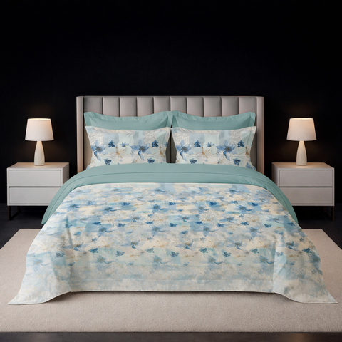 Pixel | 100% Cotton 250 TC Digitally Printed Sheet Set | 3 Piece (1 Bedsheet + 2 Pillow Cover) |Oeko-TEX Certified - King Size Bed Sheet Set