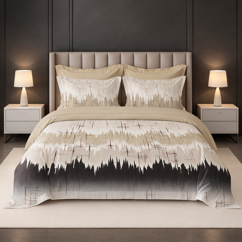 Pixel | 100% Cotton 250 TC Digitally Printed Sheet Set | 3 Piece (1 Bedsheet + 2 Pillow Cover) |Oeko-TEX Certified - King Size Bed Sheet Set
