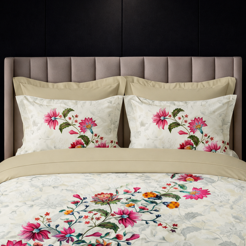 Pixel | 100% Cotton 250 TC Digitally Printed Sheet Set | 3 Piece (1 Bedsheet + 2 Pillow Cover) |Oeko-TEX Certified - King Size Bed Sheet Set