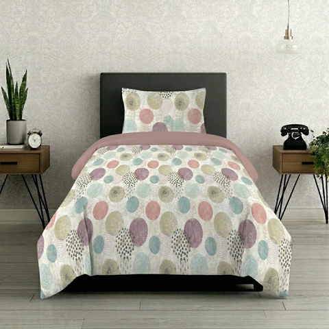 Symphony | 100% Cotton Sheet Set | Soft & Breathable Fabric | 2 Piece (1 Bedsheet + 1 Pillow Cover) | Single Bed Sheet Set