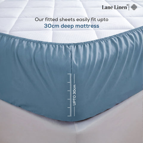 Organica | 100% organic Cotton Sheet Set | Soft & Breathable Fabric | 3 Piece (1 Bedsheet + 2 Pillow Covers) | Percale Weave | GOTS Certified - Super King Fitted Printed Bed Sheet Set