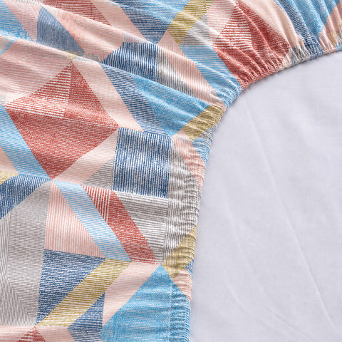 Symphony Vol 2 | 100% Cotton Sheet Set | Soft & Breathable Fabric | 3 Piece (1 Bedsheet + 2 Pillow Covers) | Super King Fitted Bed Sheet Set