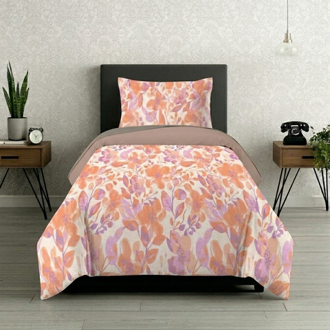 Symphony | 100% Cotton Sheet Set | Soft & Breathable Fabric | 2 Piece (1 Bedsheet + 1 Pillow Cover) | Single Bed Sheet Set