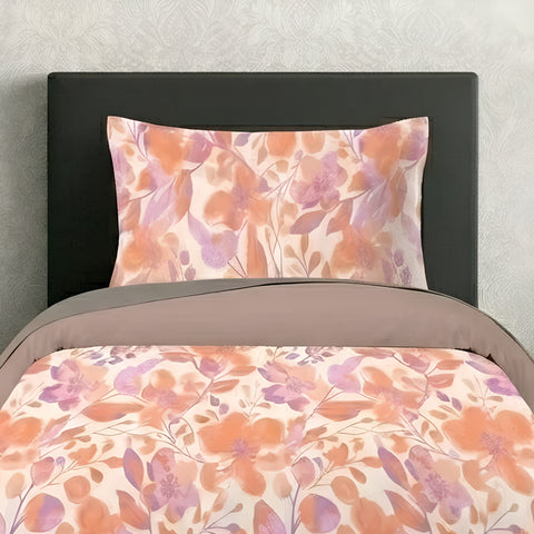 Symphony | 100% Cotton Sheet Set | Soft & Breathable Fabric | 2 Piece (1 Bedsheet + 1 Pillow Cover) | Single Bed Sheet Set