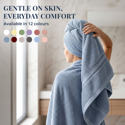 Lane Linen 100% Cotton Bath Towel | 575 Gsm | Ultra Soft Zero Twist Yarn